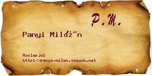 Panyi Milán névjegykártya