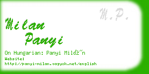 milan panyi business card